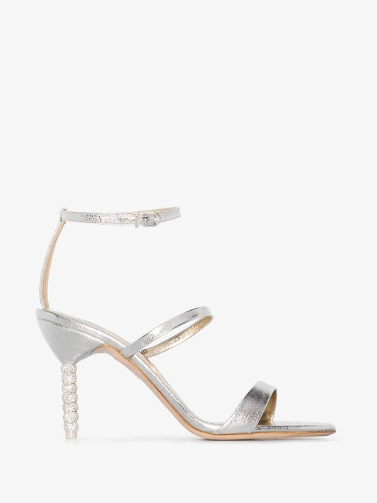Silver Rosalind 85 Crystal Embellished Sandals