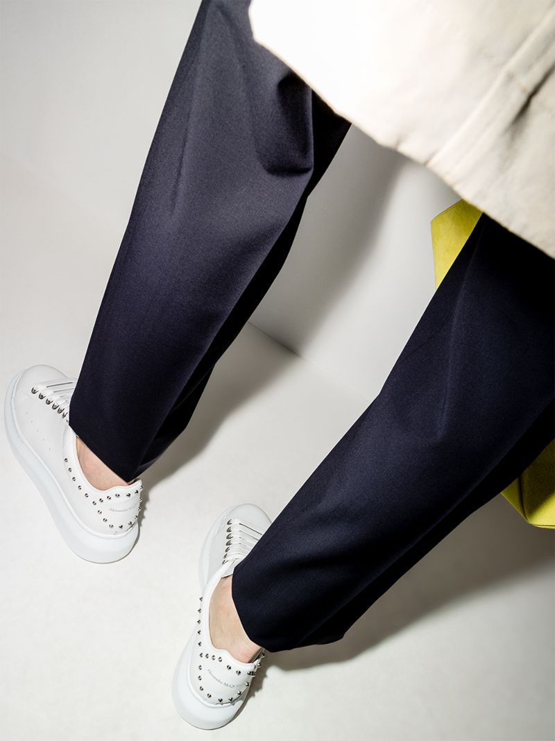 White Studded Oversized Sneakers