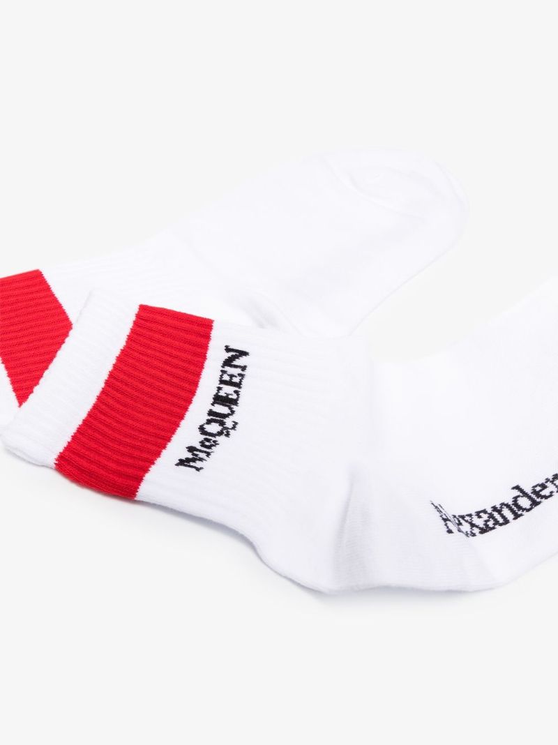 White Logo Intarsia Socks