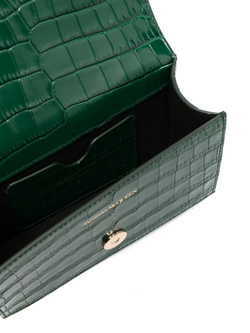 Black Jewelled Leather Mini Cross Body Bag