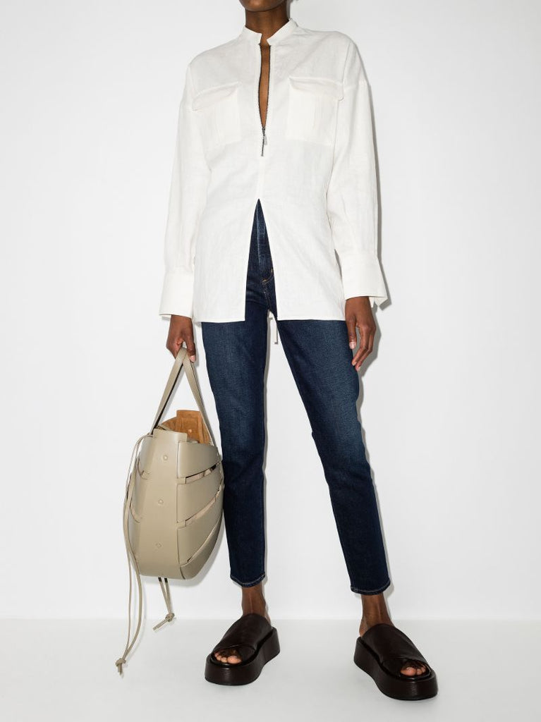 Pinch Waist Skinny Jeans