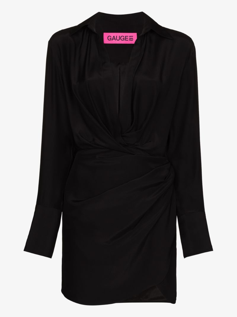 Naha Draped Silk Mini Dress