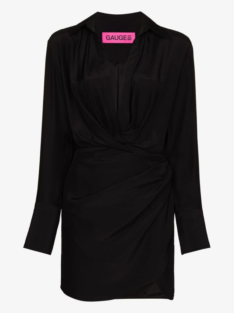 Naha Draped Silk Mini Dress