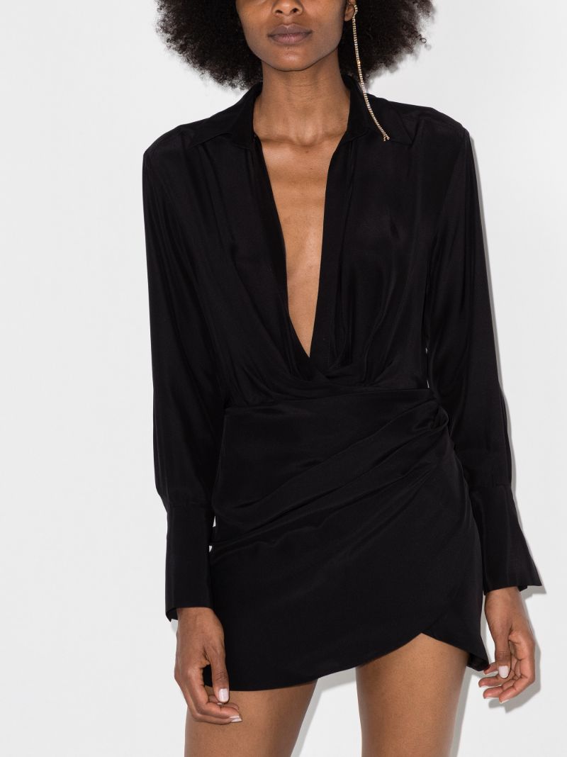 Naha Draped Silk Mini Dress