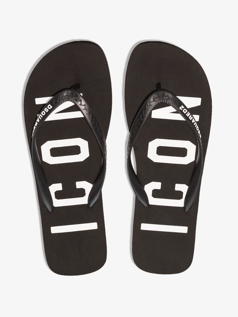 Black Logo Flip Flops