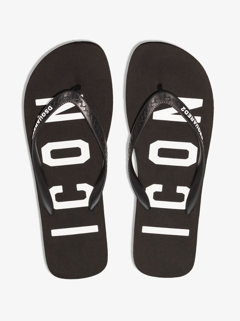 Black Logo Flip Flops