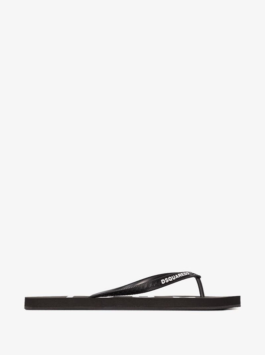 Black Logo Flip Flops