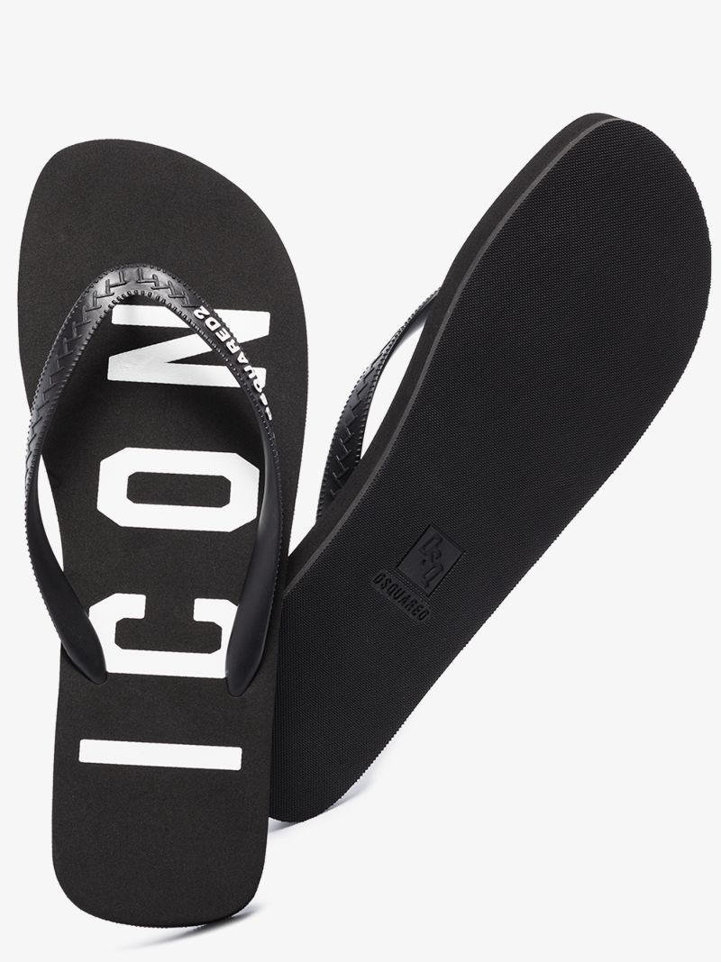 Black Logo Flip Flops