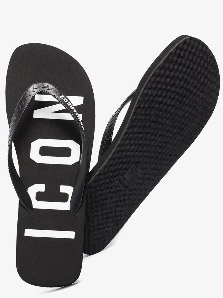 Black Logo Flip Flops