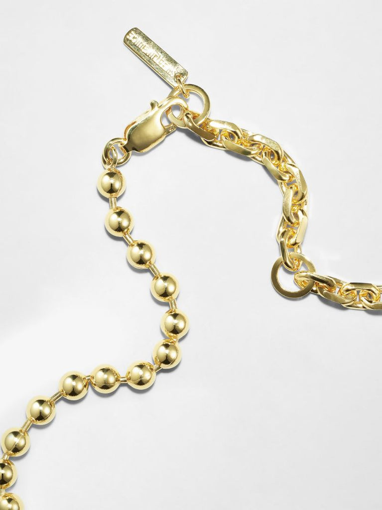 Gold Tone Heavy Mixed Chain Necklace