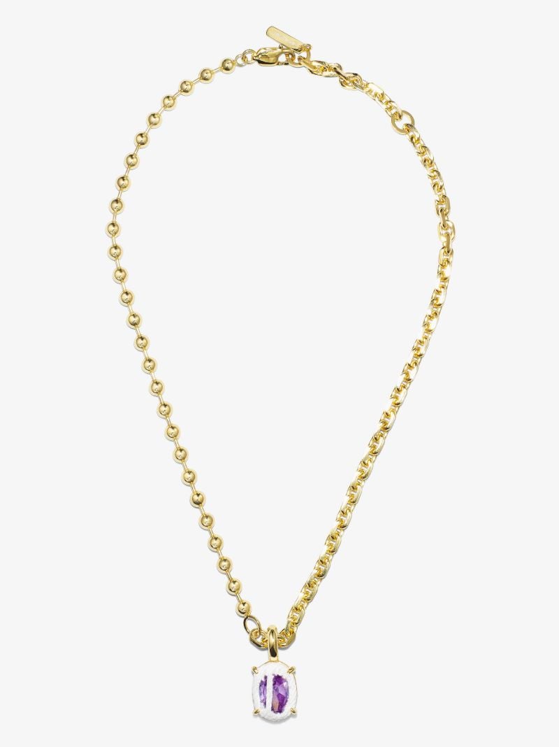 Gold Tone Heavy Mixed Chain Necklace