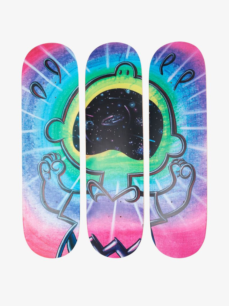 Multicoloured Peanuts By Kenny Scharf Triptych Wall Set Deck
