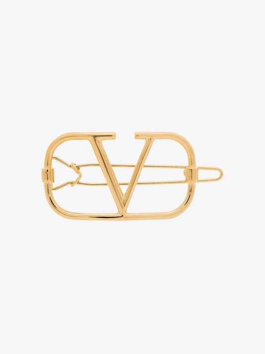 Gold Tone Vlogo Hair Clip