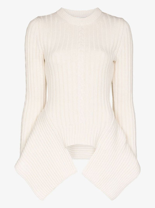 Ribbed-knit Asymmetric Jumper