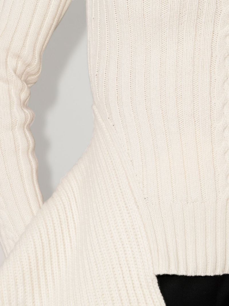 Ribbed-knit Asymmetric Jumper