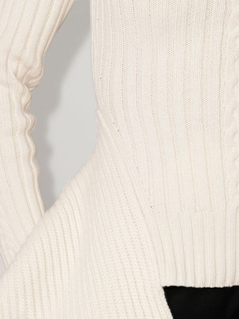 Ribbed-knit Asymmetric Jumper