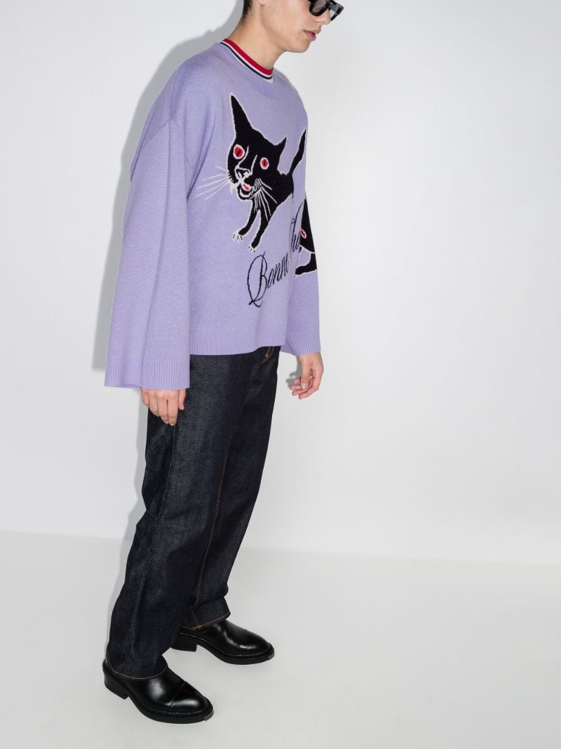 Bonne Chance Cat Intarsia Sweater