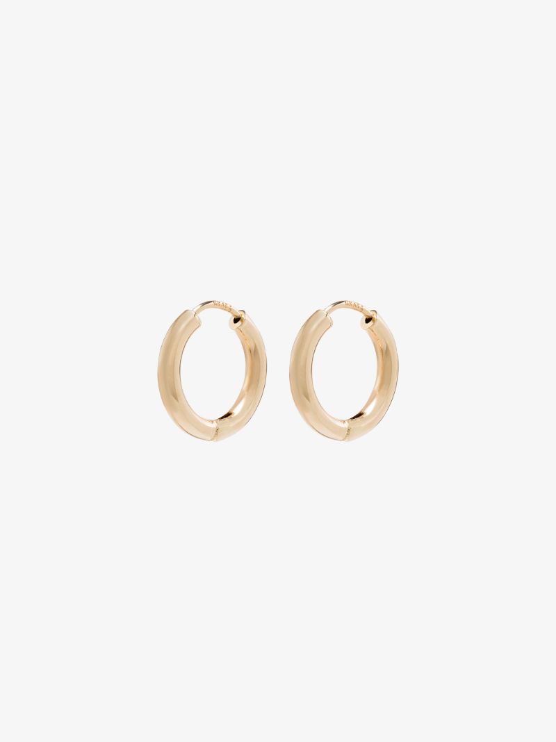 14k Yellow Gold Tube Hoop Earrings