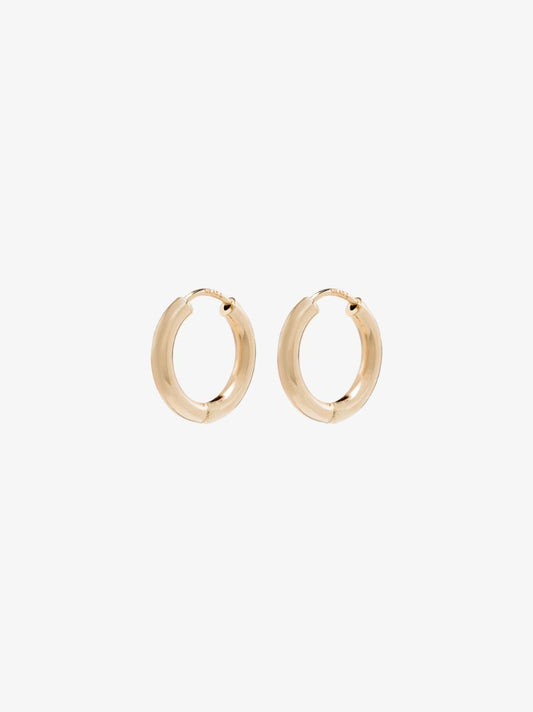 14k Yellow Gold Tube Hoop Earrings