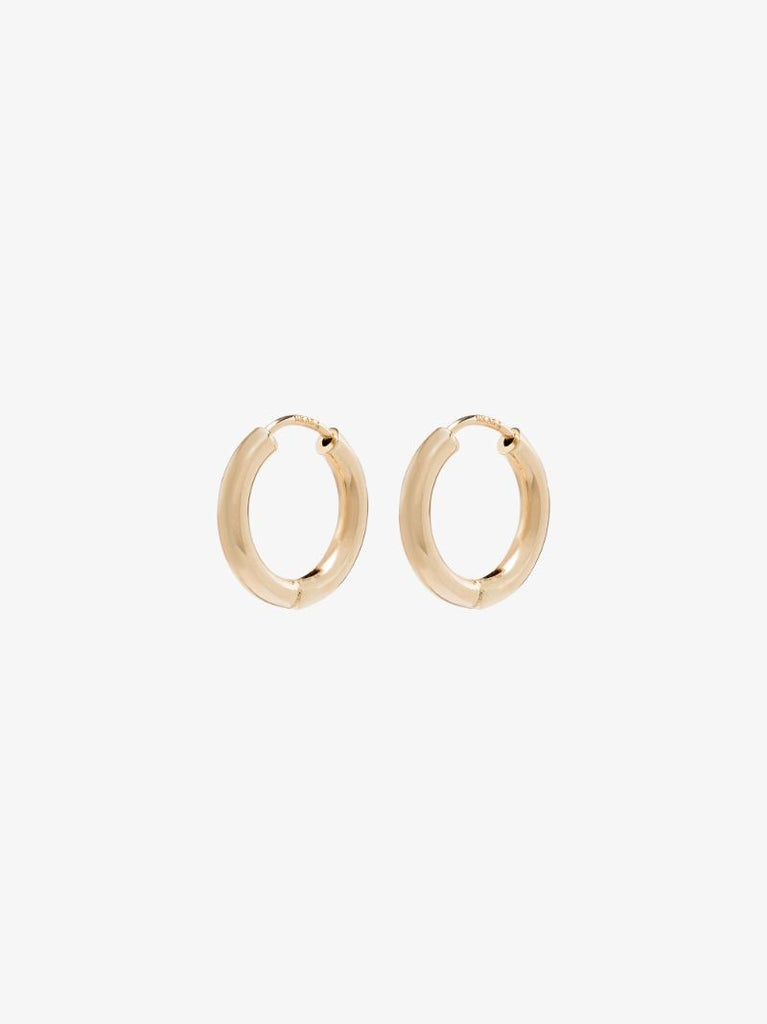 14k Yellow Gold Tube Hoop Earrings