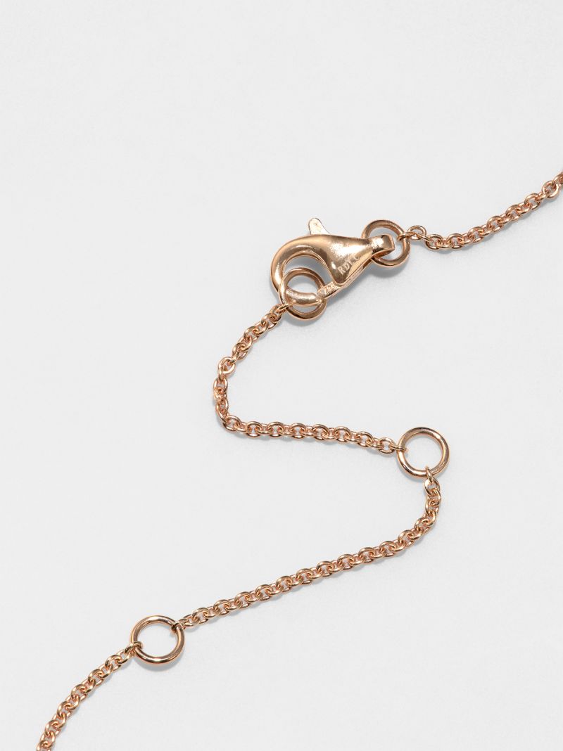 18k Rose Gold Tiny Crosses Diamond Necklace