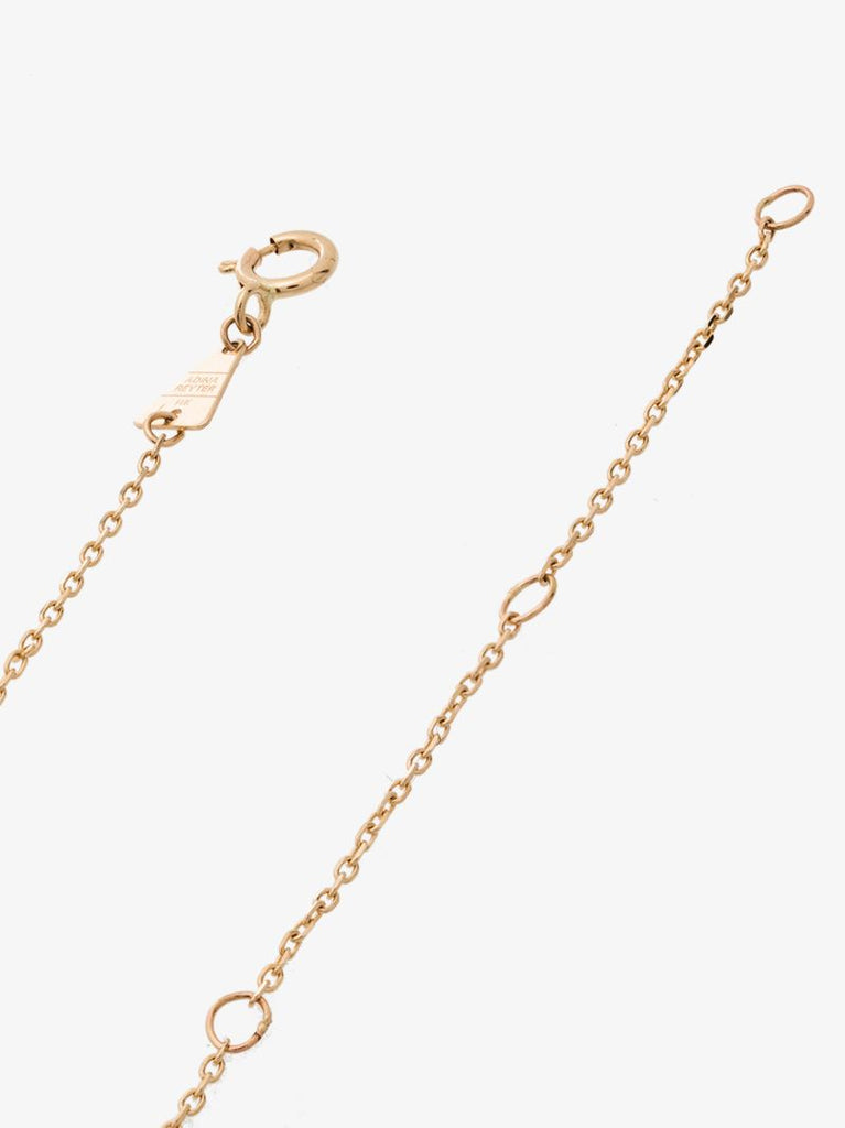 14k Yellow Gold Stack Baguette Half Riviera Diamond Necklace