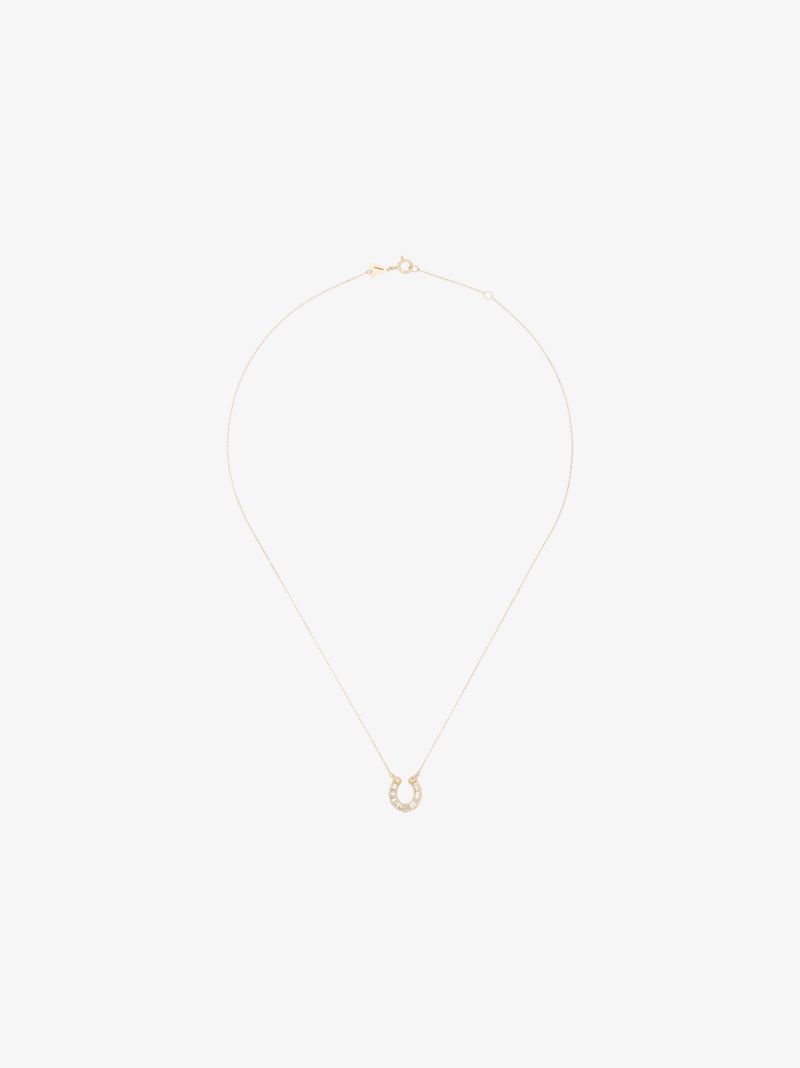 14k Yellow Gold Horseshoe Diamond Necklace