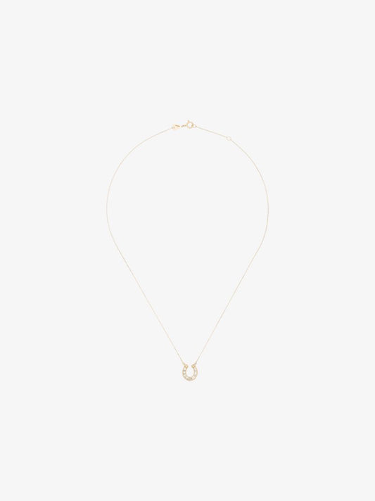 14k Yellow Gold Horseshoe Diamond Necklace