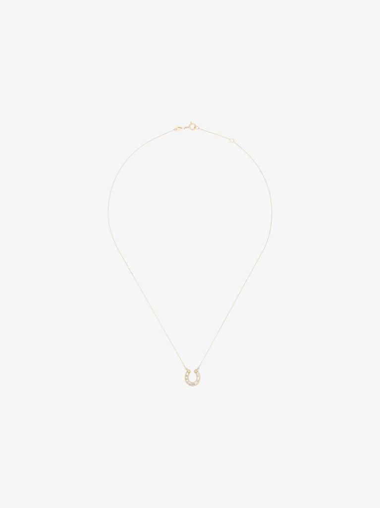 14k Yellow Gold Horseshoe Diamond Necklace