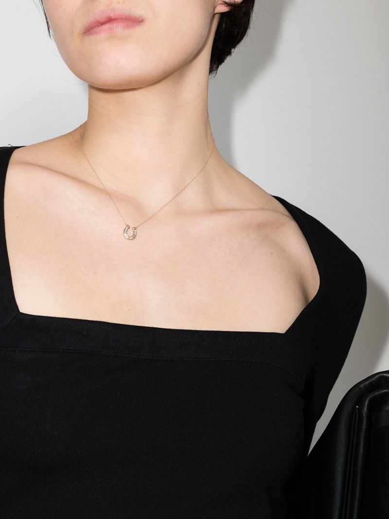 14k Yellow Gold Horseshoe Diamond Necklace