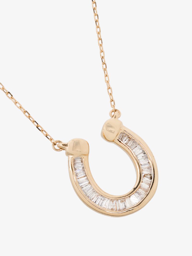 14k Yellow Gold Horseshoe Diamond Necklace