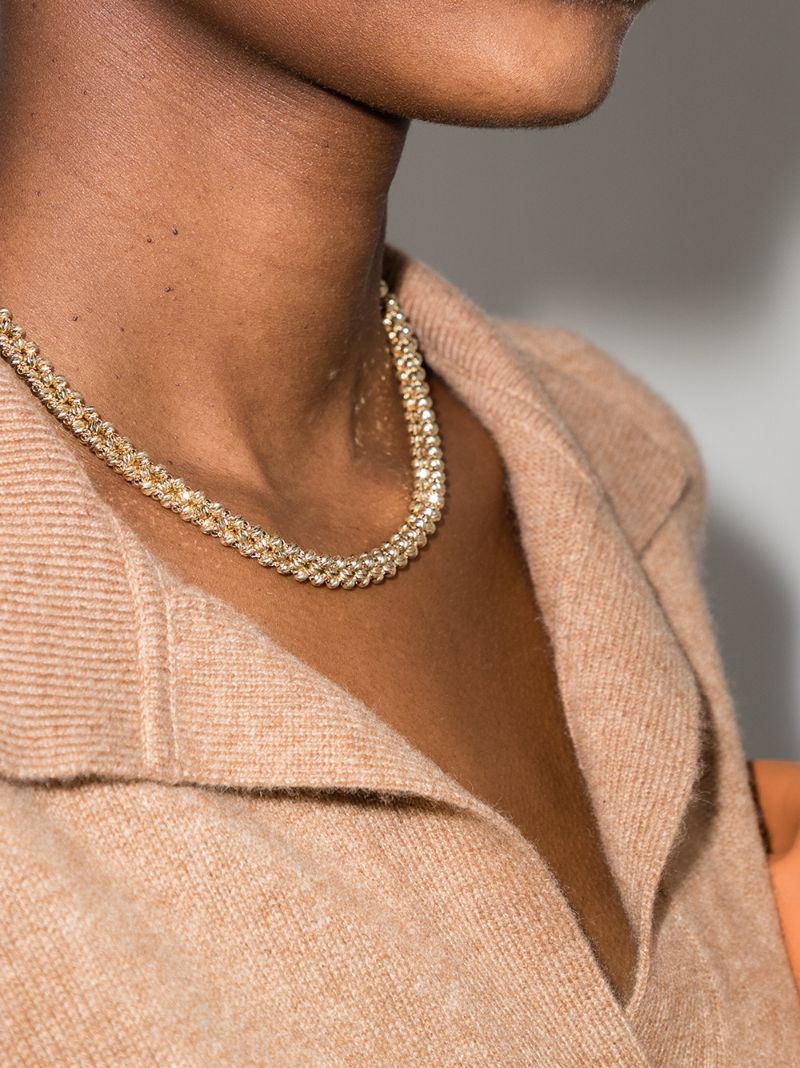14k Yellow Gold Diamond Cut Chunky Chain Necklace