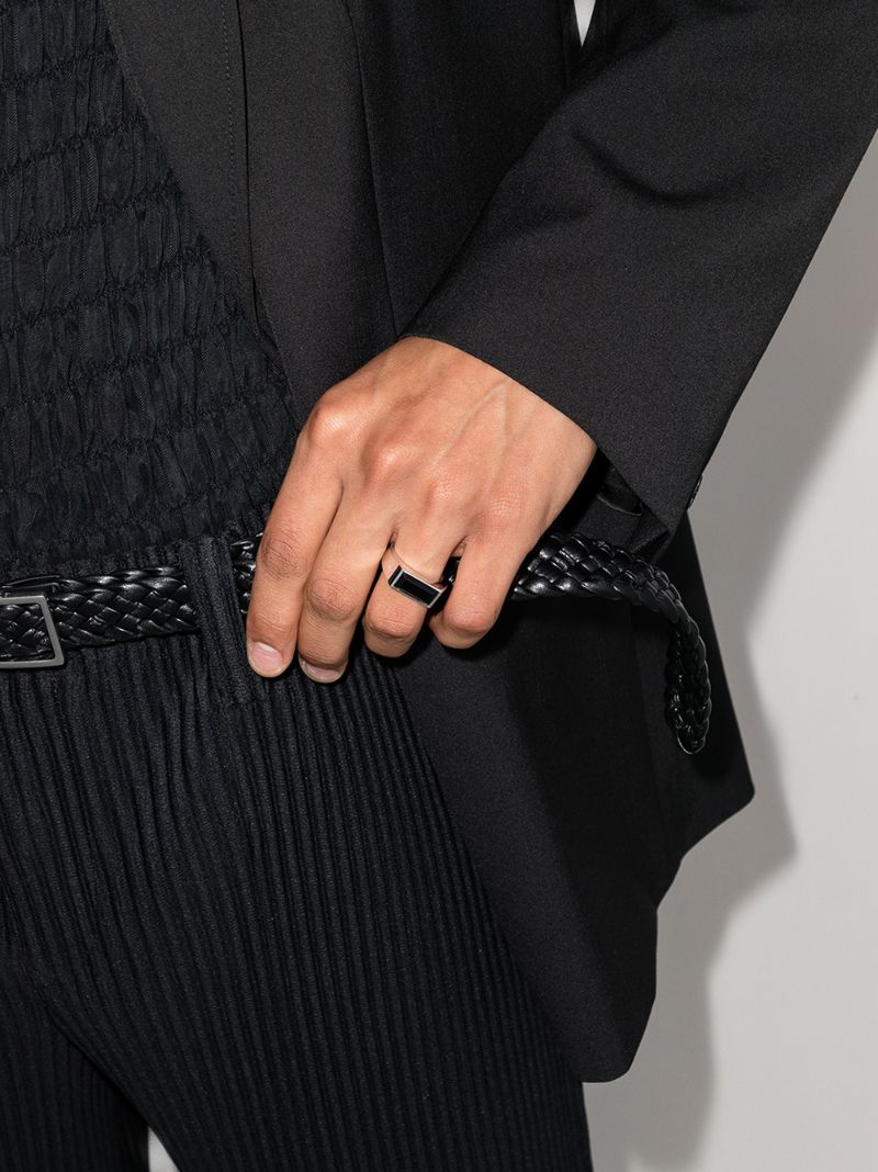 Sterling Silver Peaky Onyx Ring