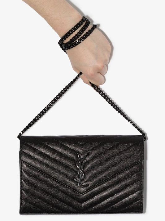 Black Monogram Small Quilted Leather Bag