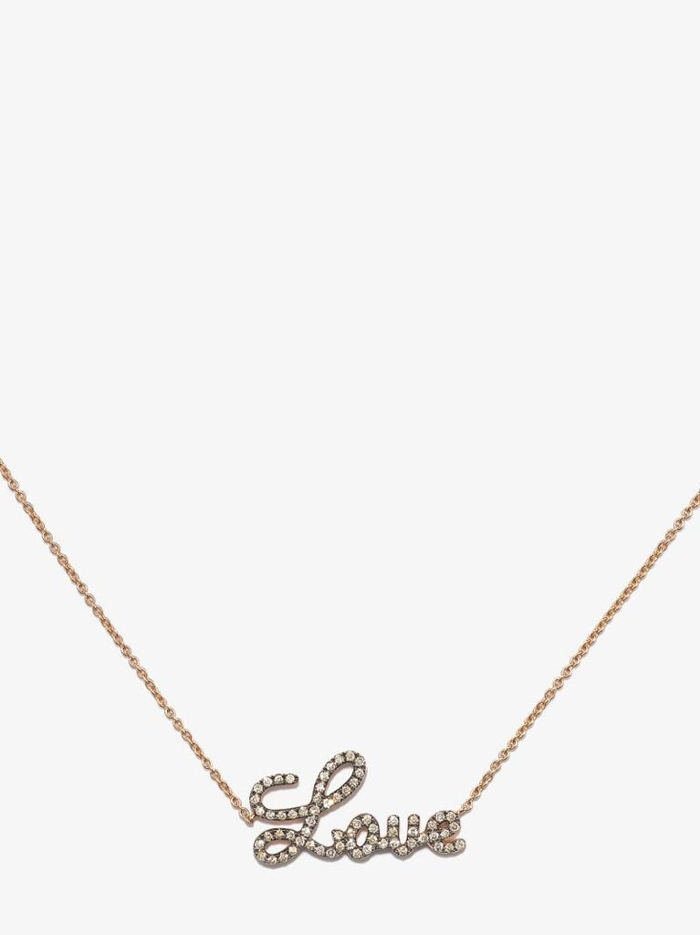 18k Rose Gold Love Diamond Necklace