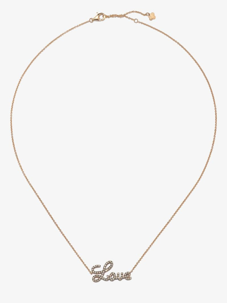 18k Rose Gold Love Diamond Necklace
