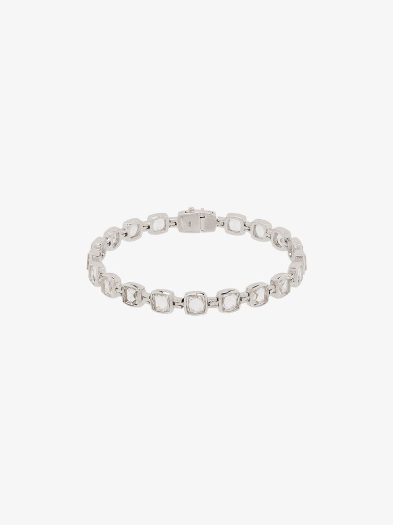Sterling Silver Cushion Crystal Bracelet