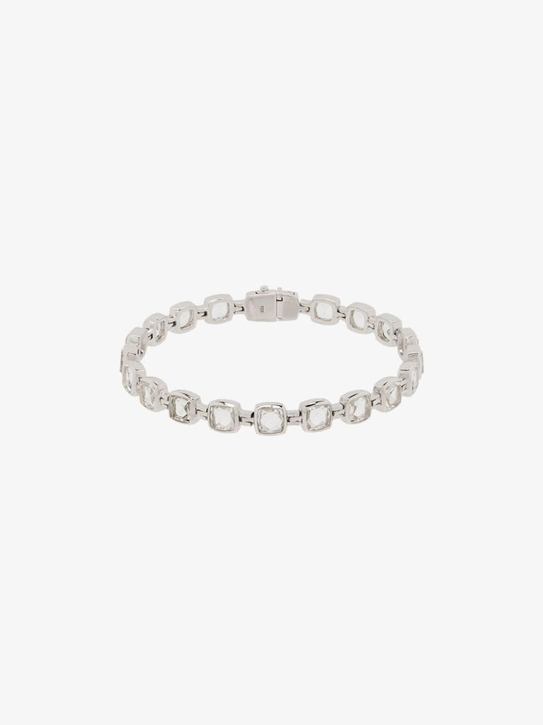 Sterling Silver Cushion Crystal Bracelet