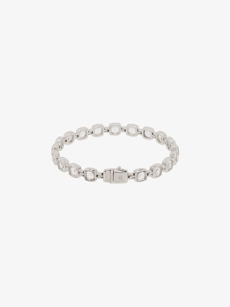 Sterling Silver Cushion Crystal Bracelet