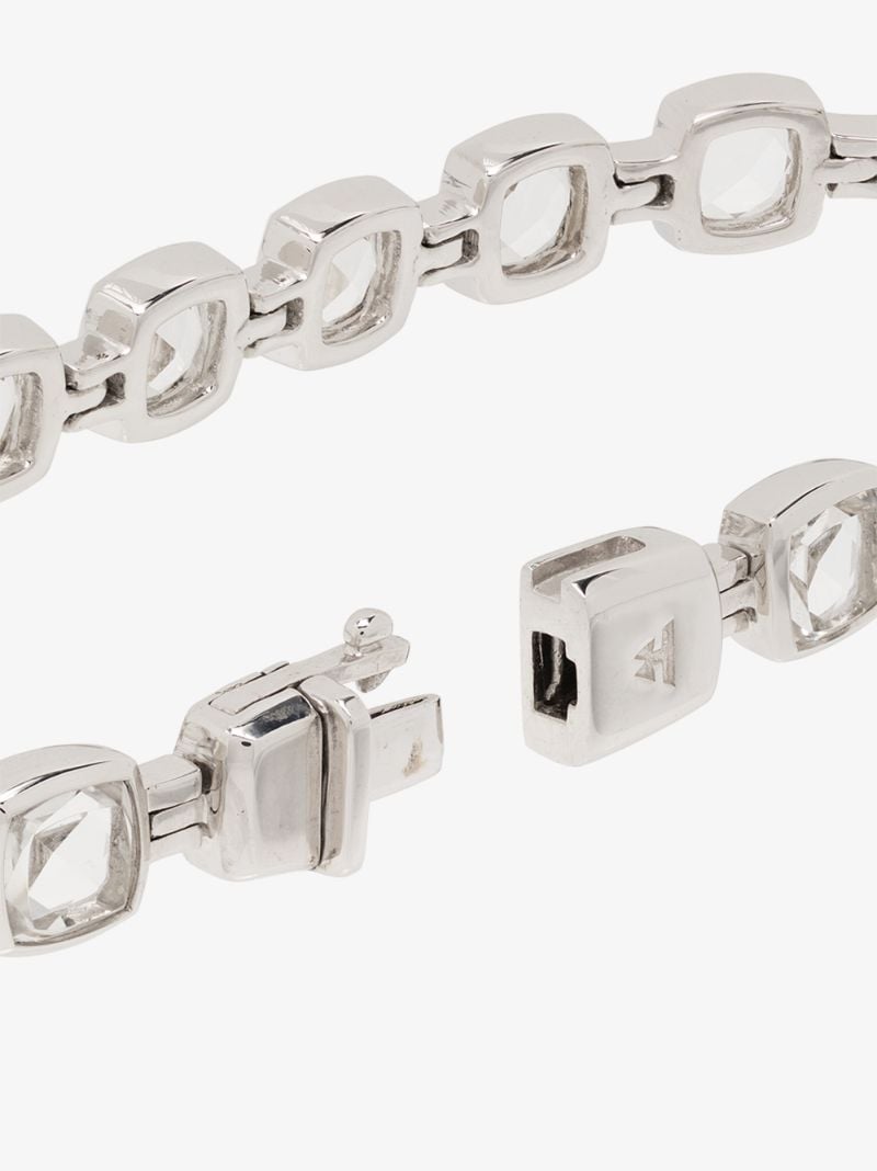 Sterling Silver Cushion Crystal Bracelet