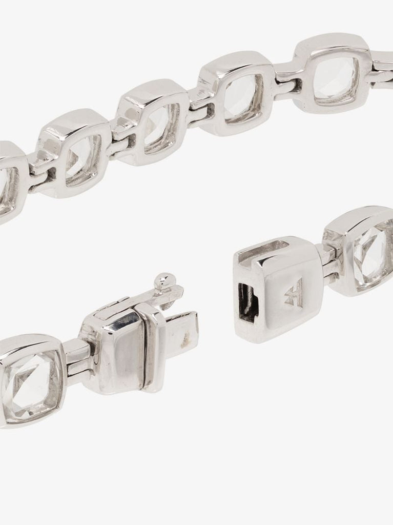 Sterling Silver Cushion Crystal Bracelet