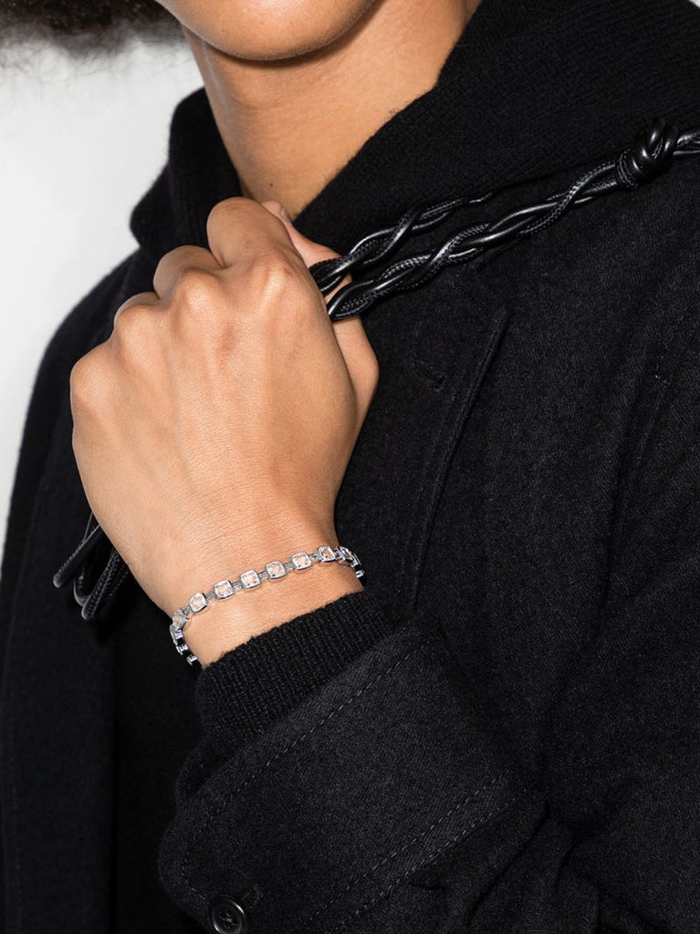 Sterling Silver Cushion Crystal Bracelet