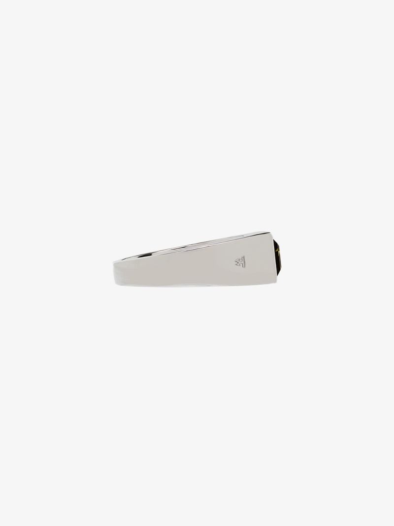 Sterling Silver Peaky Olive Quartz Ring