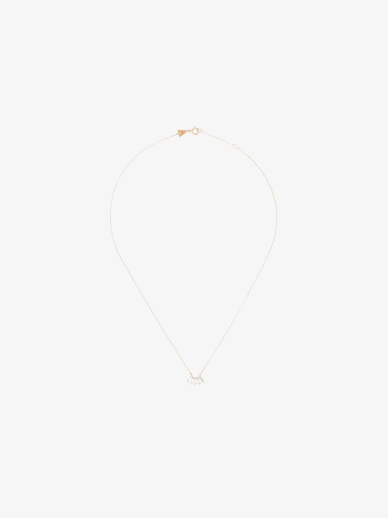 14k Yellow Gold Stack Curve Diamond Necklace