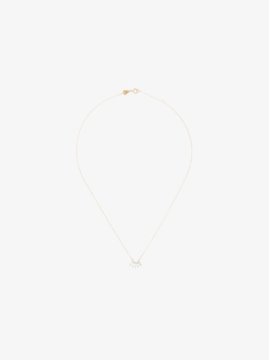 14k Yellow Gold Stack Curve Diamond Necklace