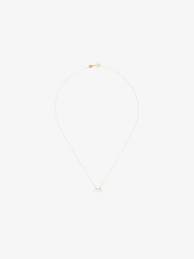 14k Yellow Gold Stack Curve Diamond Necklace