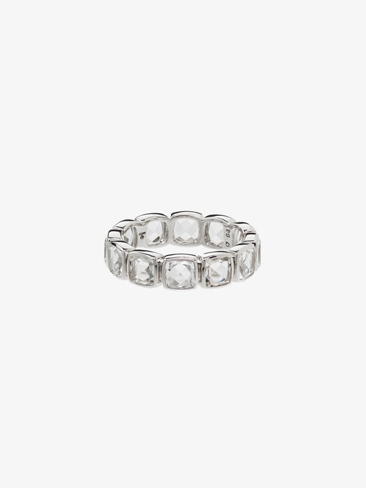 Cushion Band Rock Crystal-embellished Ring