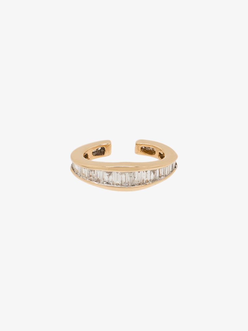 14k Yellow Gold Heirloom Diamond Single Ear Cuff