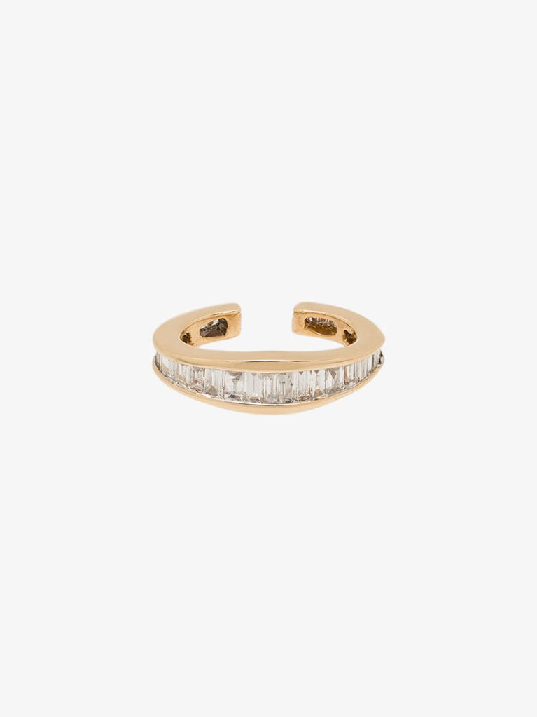14k Yellow Gold Heirloom Diamond Single Ear Cuff
