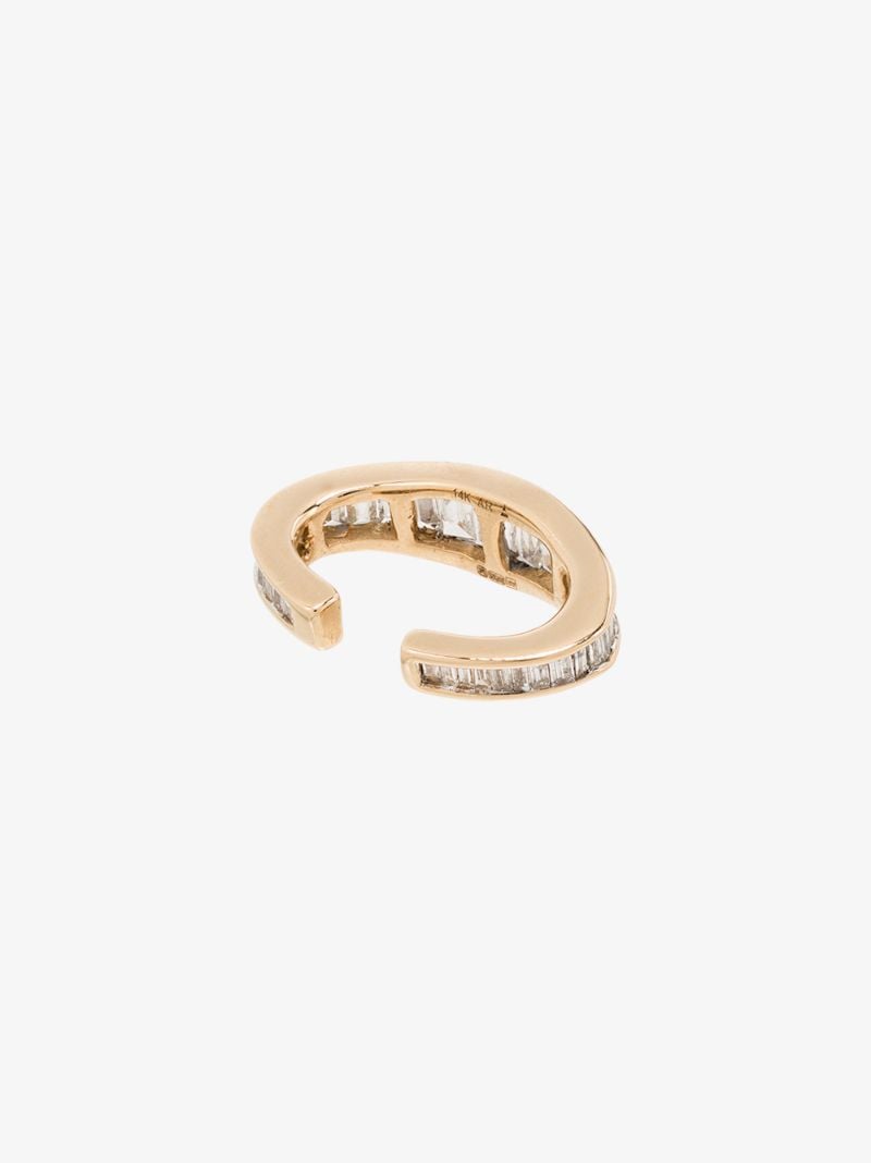 14k Yellow Gold Heirloom Diamond Single Ear Cuff